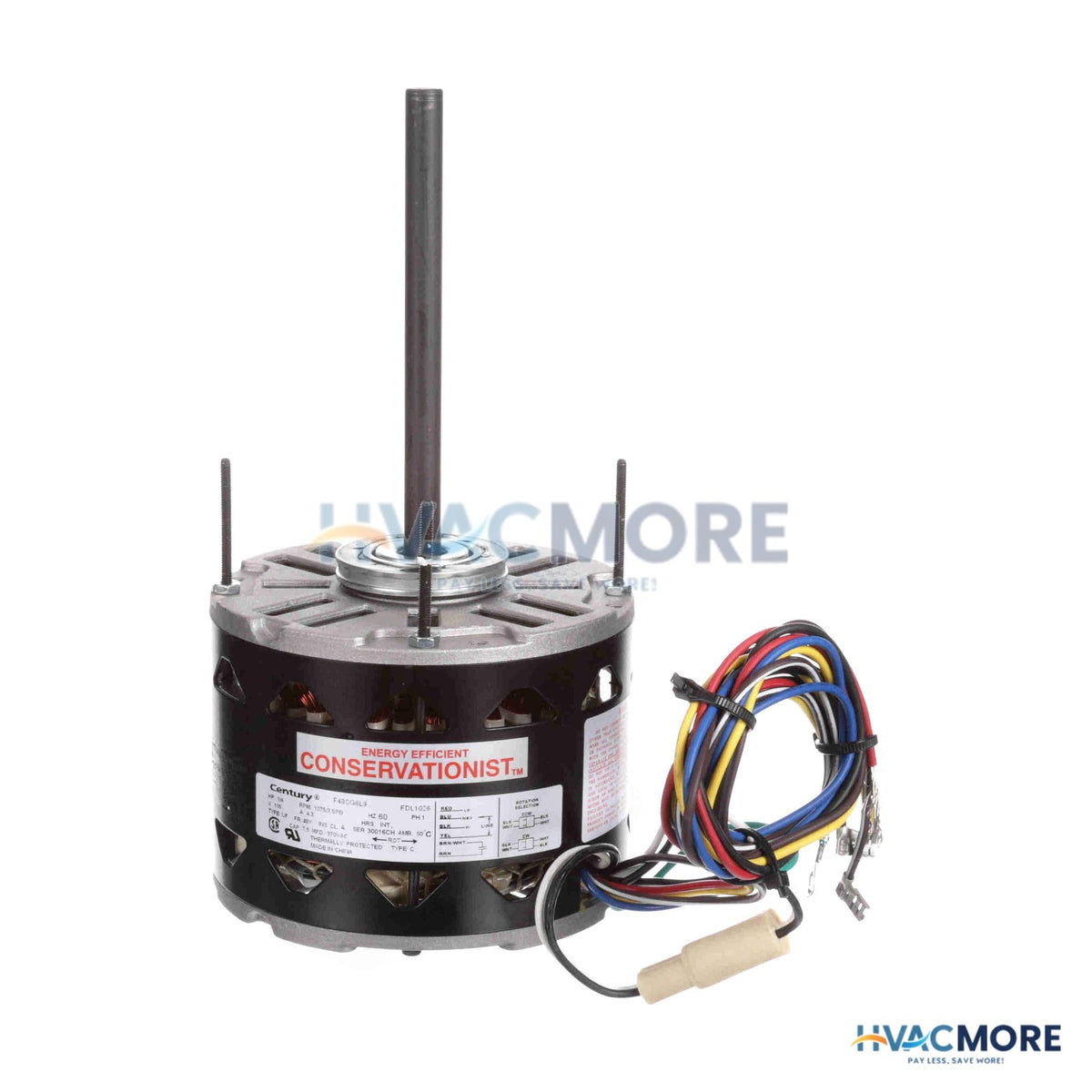 Century 5-5/8" 3-SPEED Indoor Blower Motor (115V, 1625 RPM, 1/3 HP) FDL1034