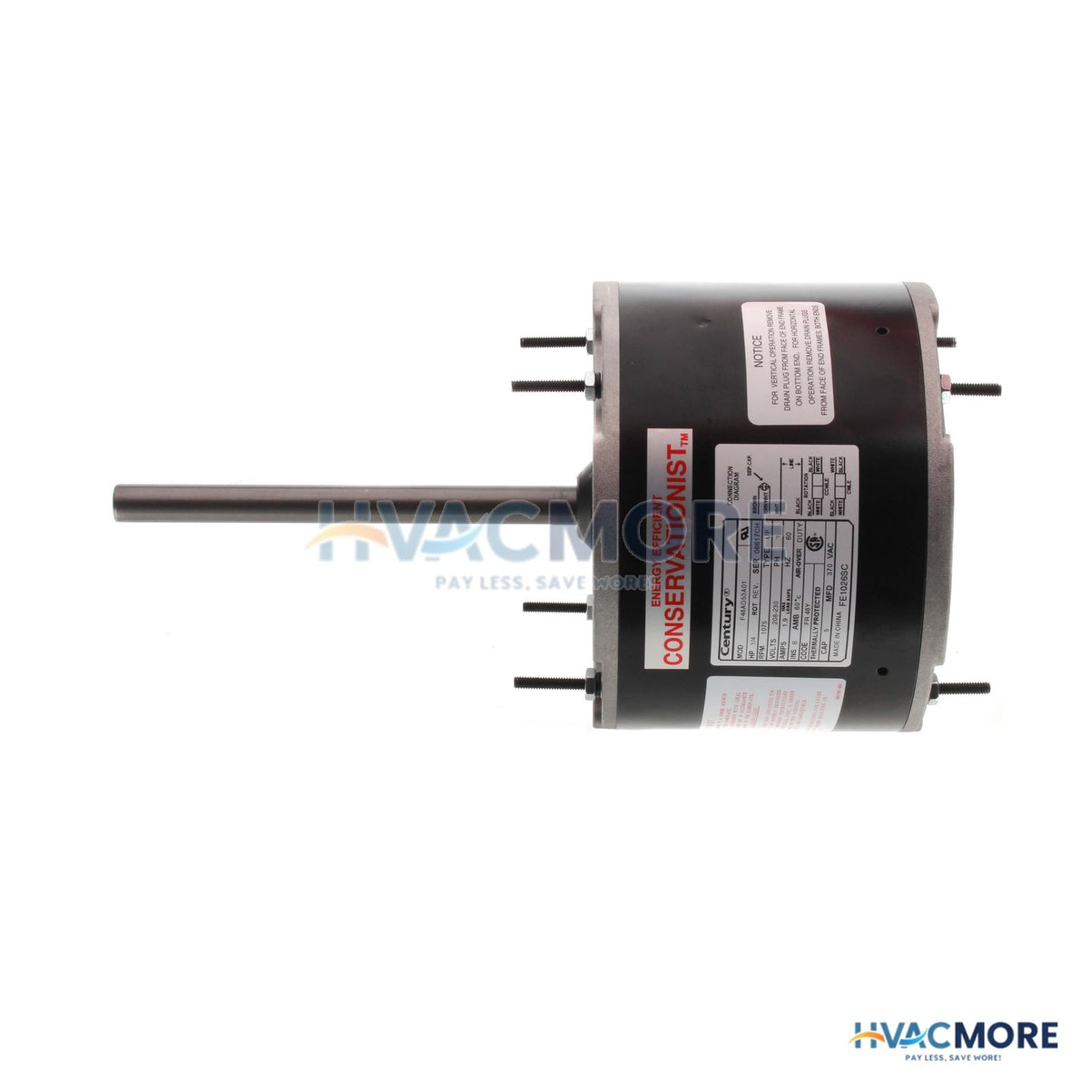 Century 5-5/8" 1-SPD Outdoor Ball Bearing PSC Motor (208 230V, 1075 RPM, 1/4 HP) FE1026SC
