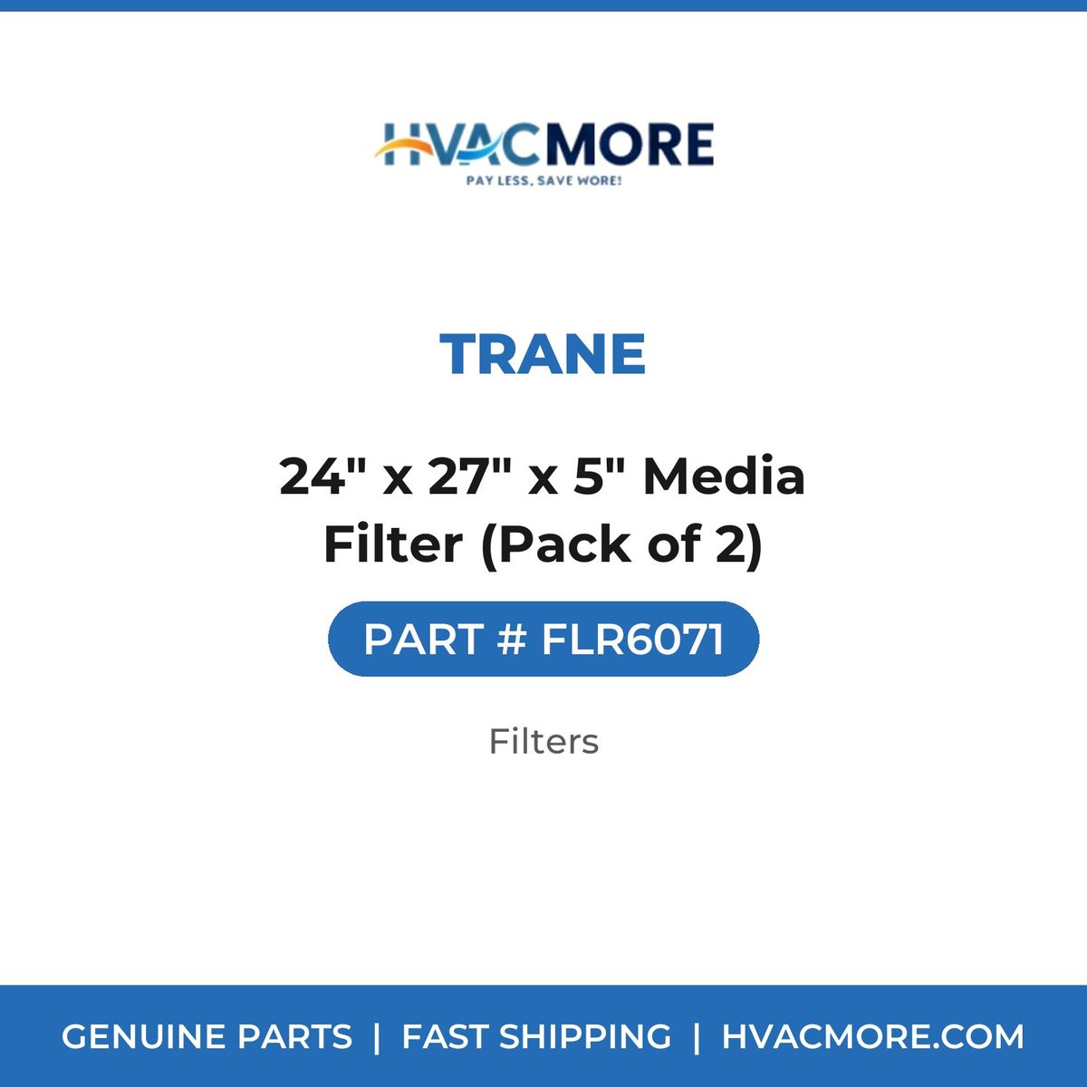 Trane 24" x 27" x 5" Media Filter (Pack of 2) FLR6071