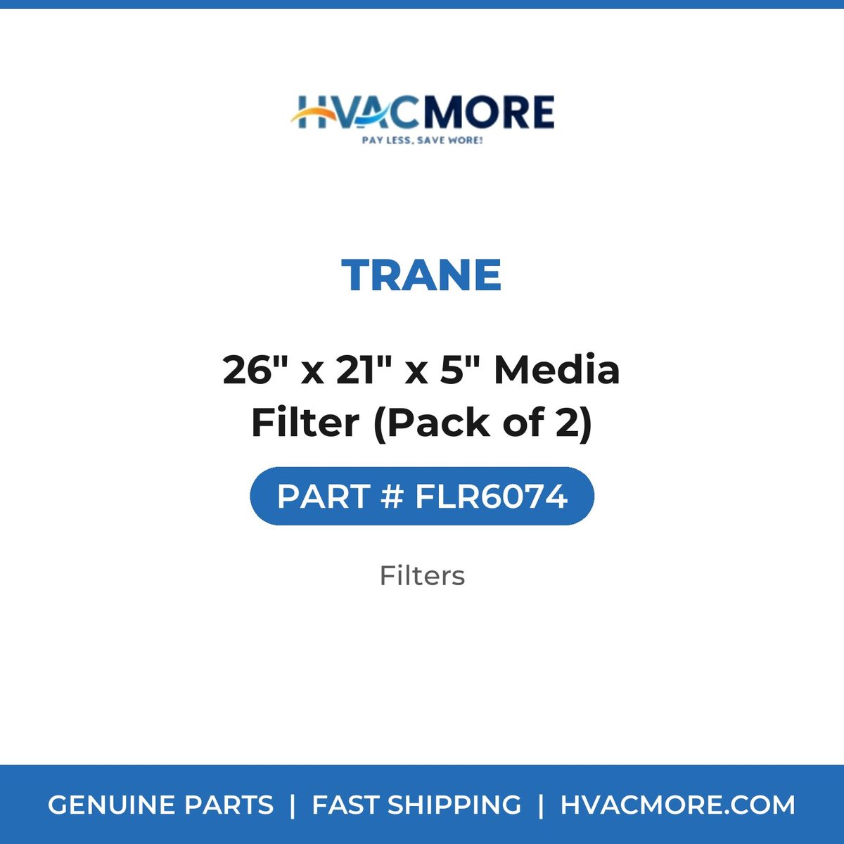 Trane 26" x 21" x 5" Media Filter (Pack of 2) FLR6074