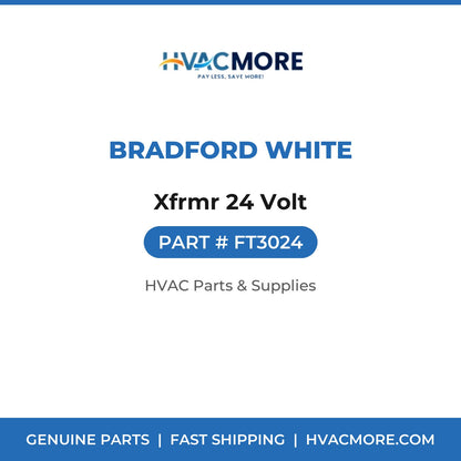 Bradford White Xfrmr 24 Volt FT3024