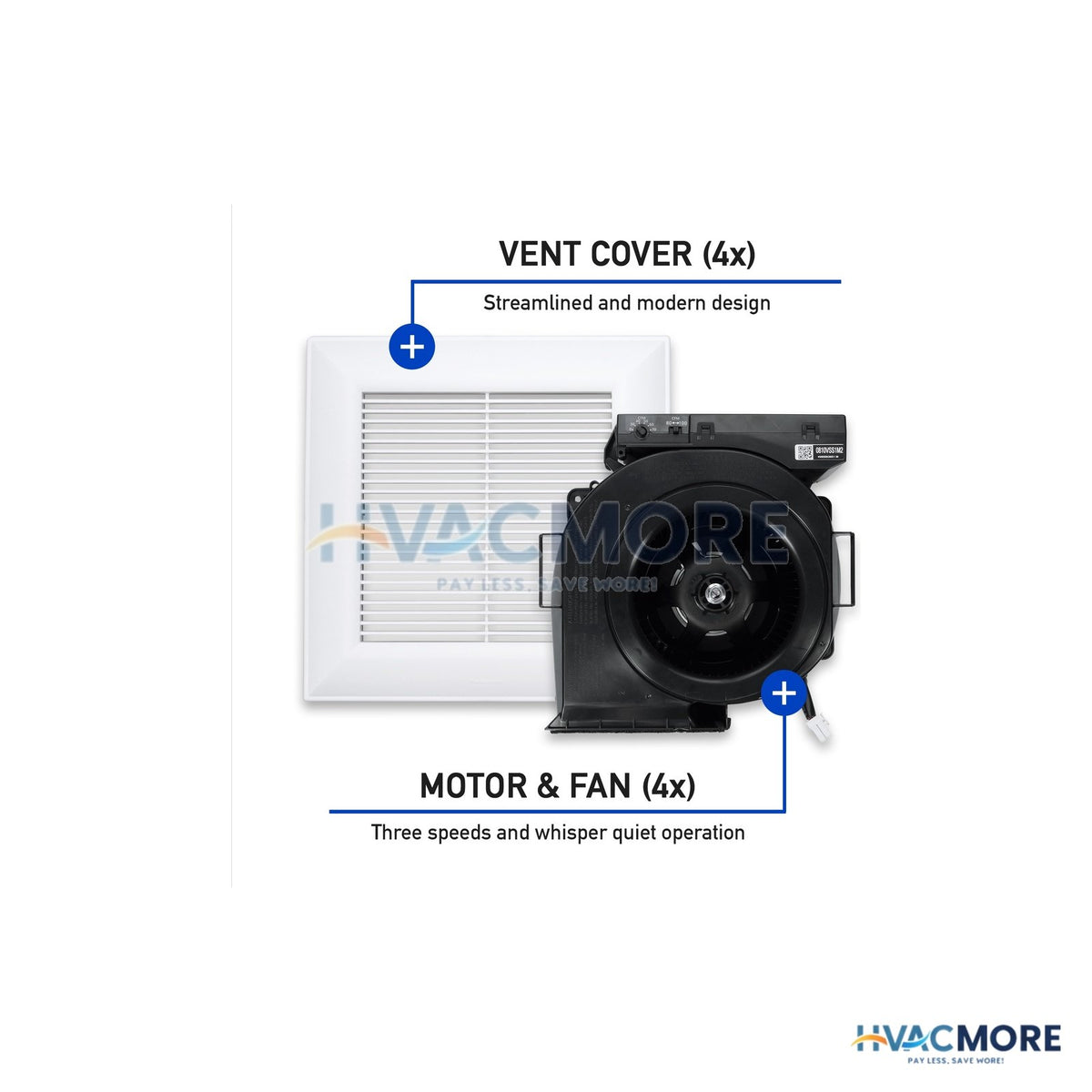 Panasonic Motor/Grille Assembly for WhisperValue DC - Contractor Pack of 4 FV-0510VSB1
