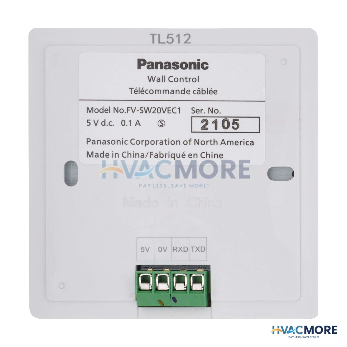 Panasonic Panasonic Intelli-Balance 200 LCD Wall Control with Power On/Off & Air Volume FV-SW20VEC1