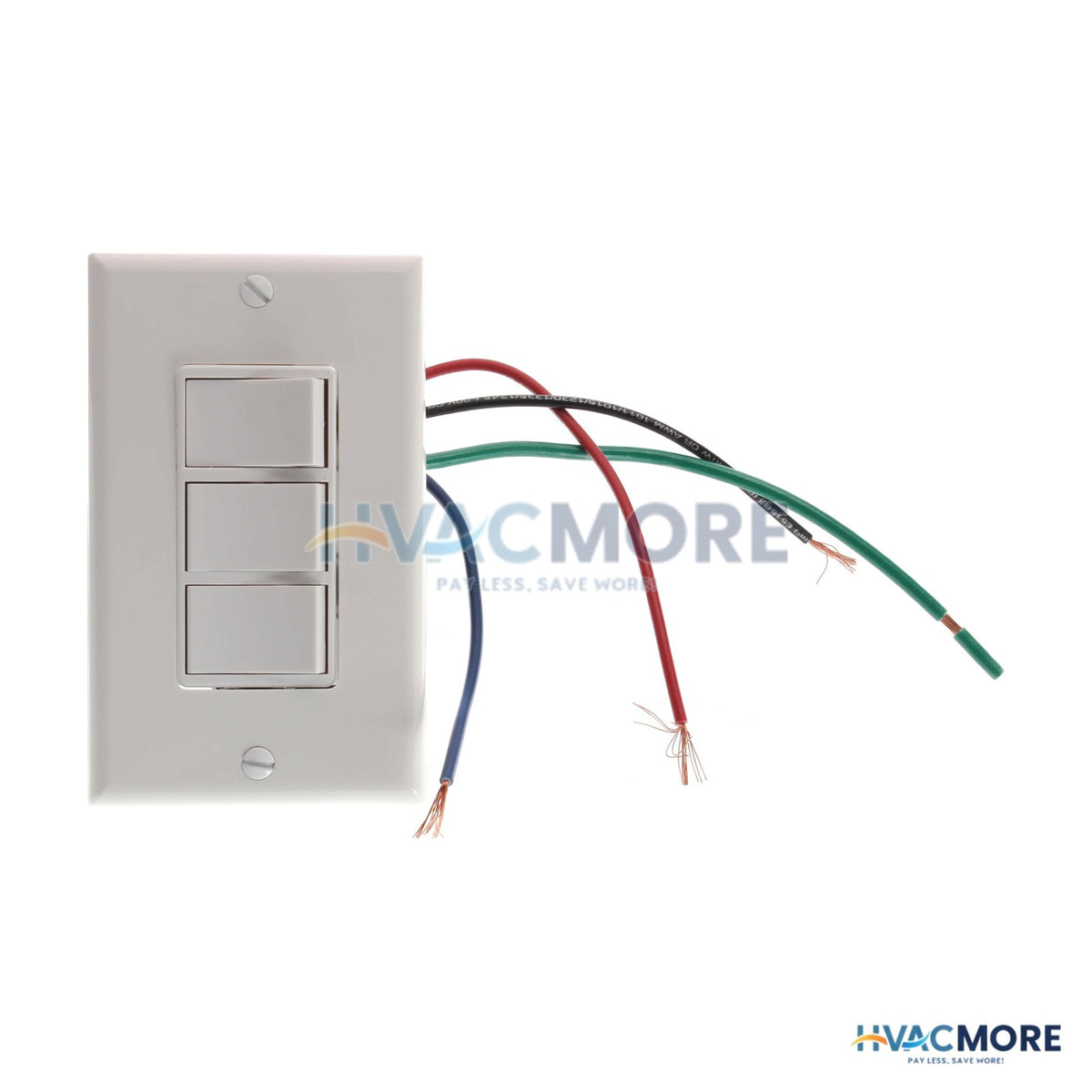 Panasonic Panasonic EcoSwitch 4-FUNC On/Off Wll Switch Exhaust Fan Ht Lght & Nght Lght, FV-WCSW41-W, White FV-WCSW41-W