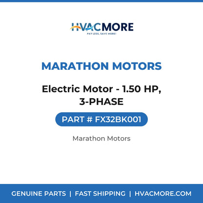 Marathon Motors Electric Motor - 1.50 HP, 3-PHASE FX32BK001