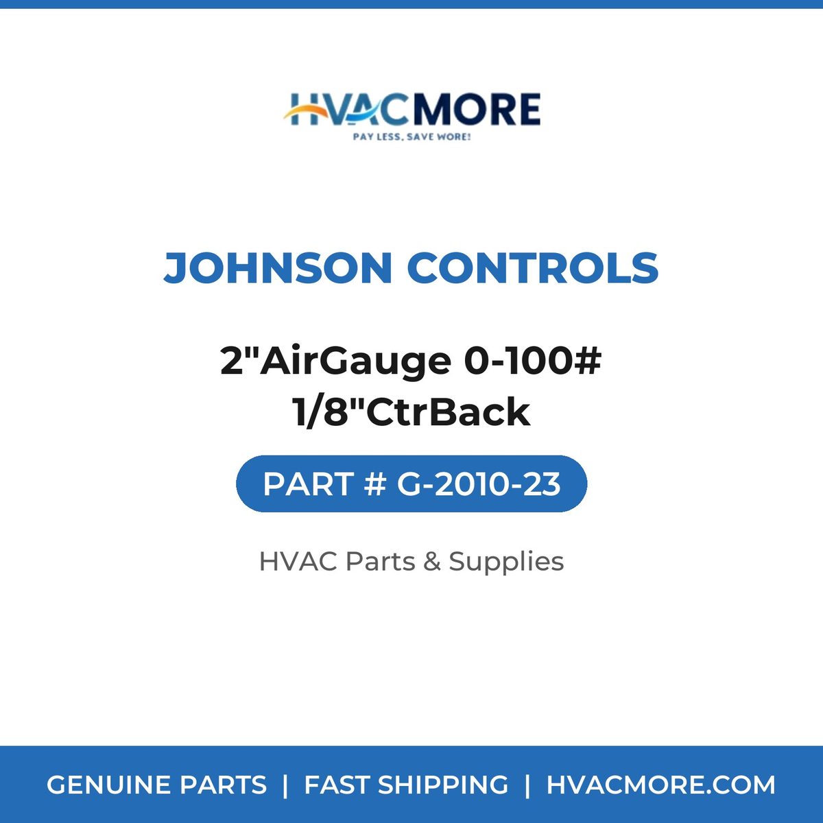 Johnson Controls 2"AirGauge 0-100# 1/8"CtrBack G-2010-23