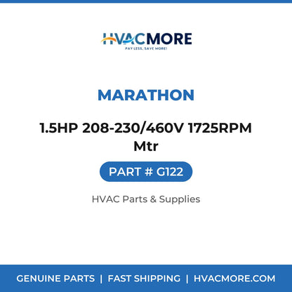 Marathon 1.5HP 208-230/460V 1725RPM Mtr G122