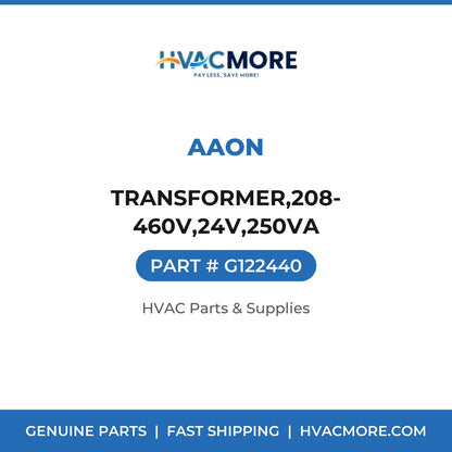 Aaon TRANSFORMER,208-460V,24V,250VA G122440