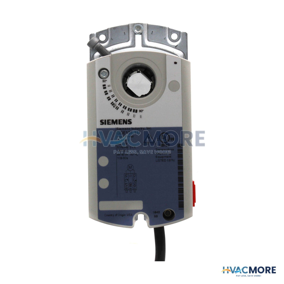 Siemens GDE 3-POSITION NSR 44 lb-in Damper Actuator W/ Standard Cables GDE131.1U