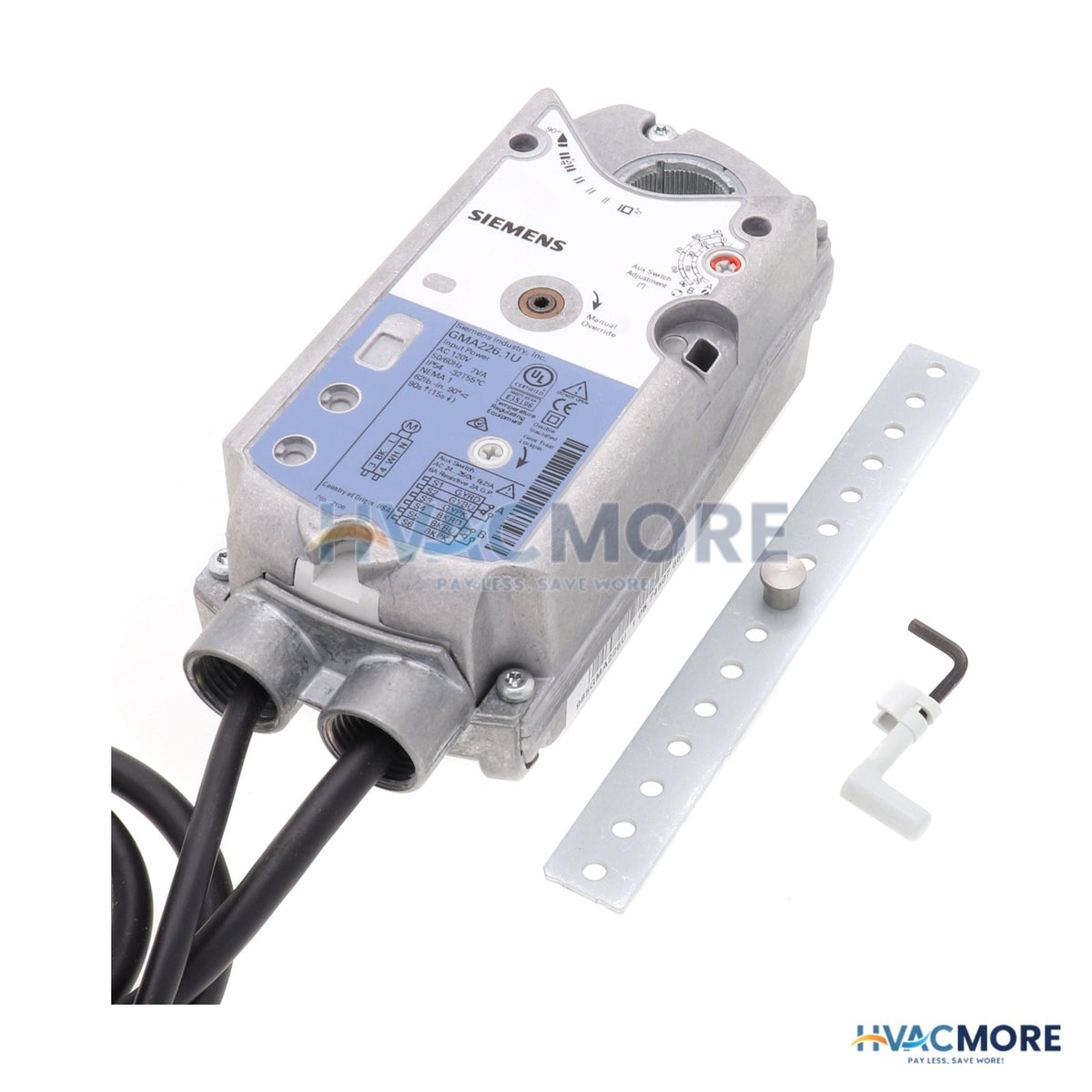 Siemens GMA 2-POSITION SR 62 lb-in Damper Actuator W/ Aux. Switches (120 VAC) GMA226.1U