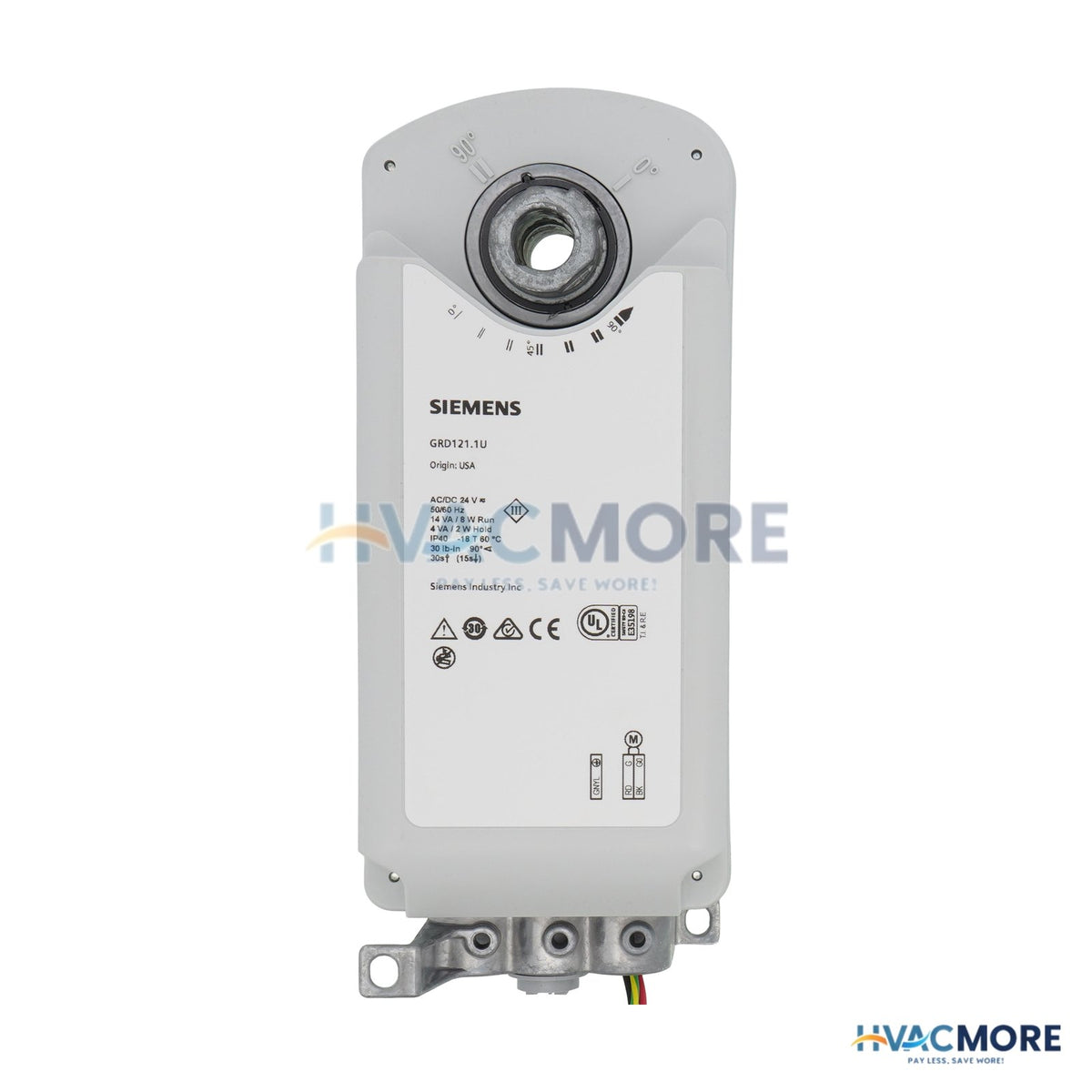 Siemens GRD 2-POSITION, 30-LB-IN, Spring Return Fire & Smoke Control Damper Actuator (24V) GRD121.1U