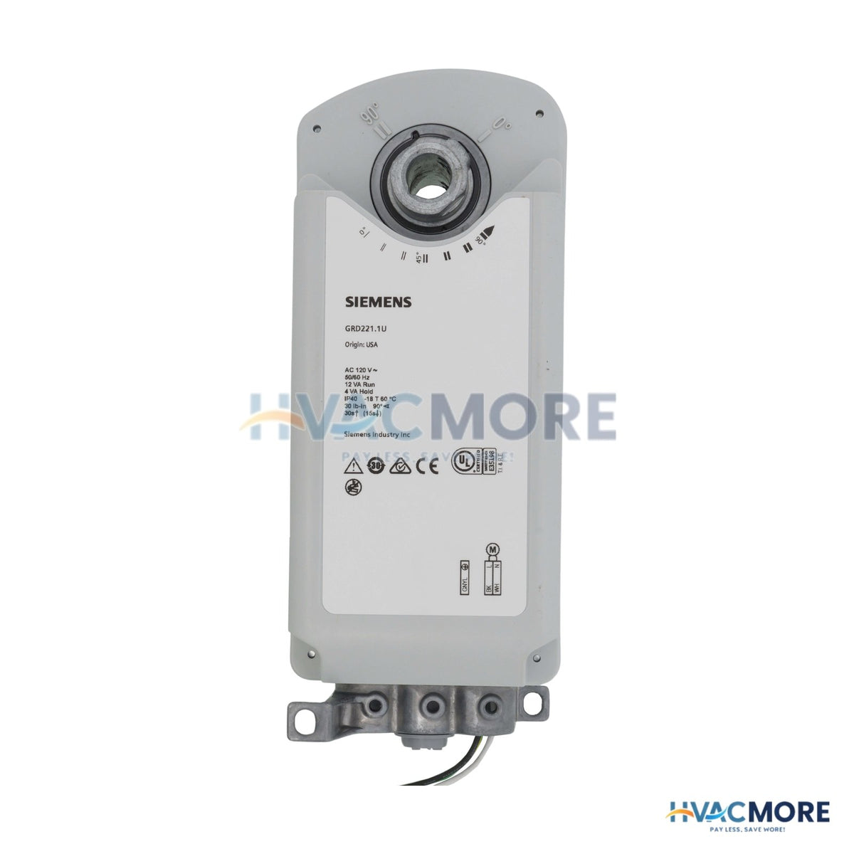 Siemens GRD 2-POSITION, 30-LB-IN, Spring Return Fire and Smoke Control Damper Actuator (120V) GRD221.1U