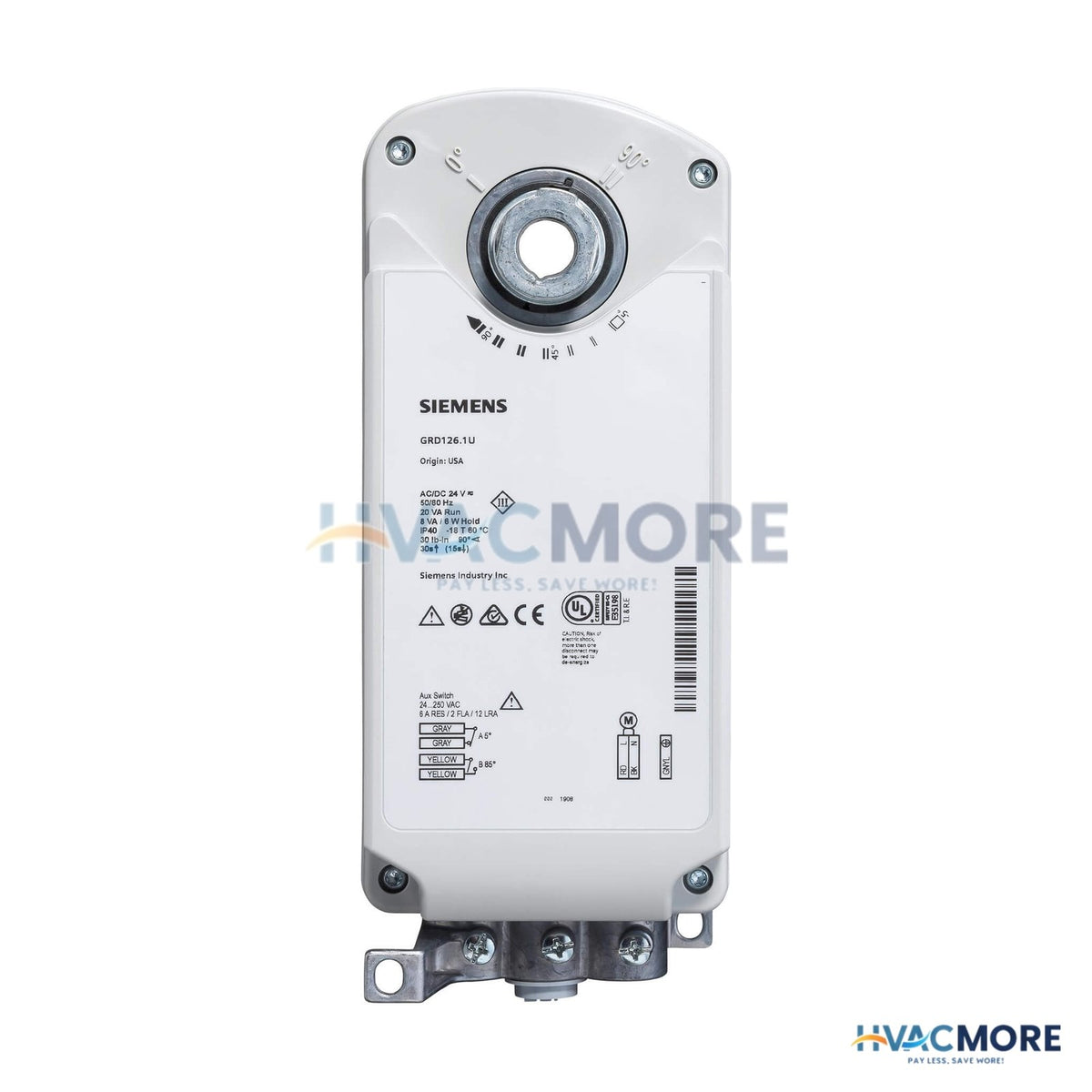 Siemens GRD 2-POSITION, Fire & Smoke Damper Actuator W/ Aux. Switches (120V) GRD226.1U