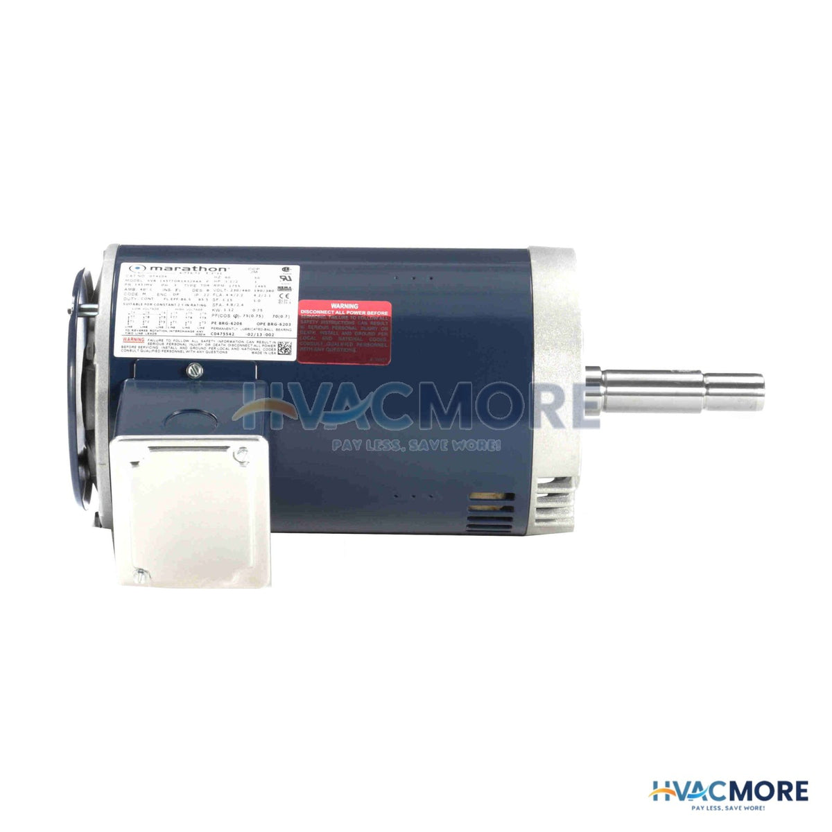 Marathon Motors Close-Coupled Pump Motor - 1-1/2 HP, 1755 RPM, 3 PH (230/460V) GT4104