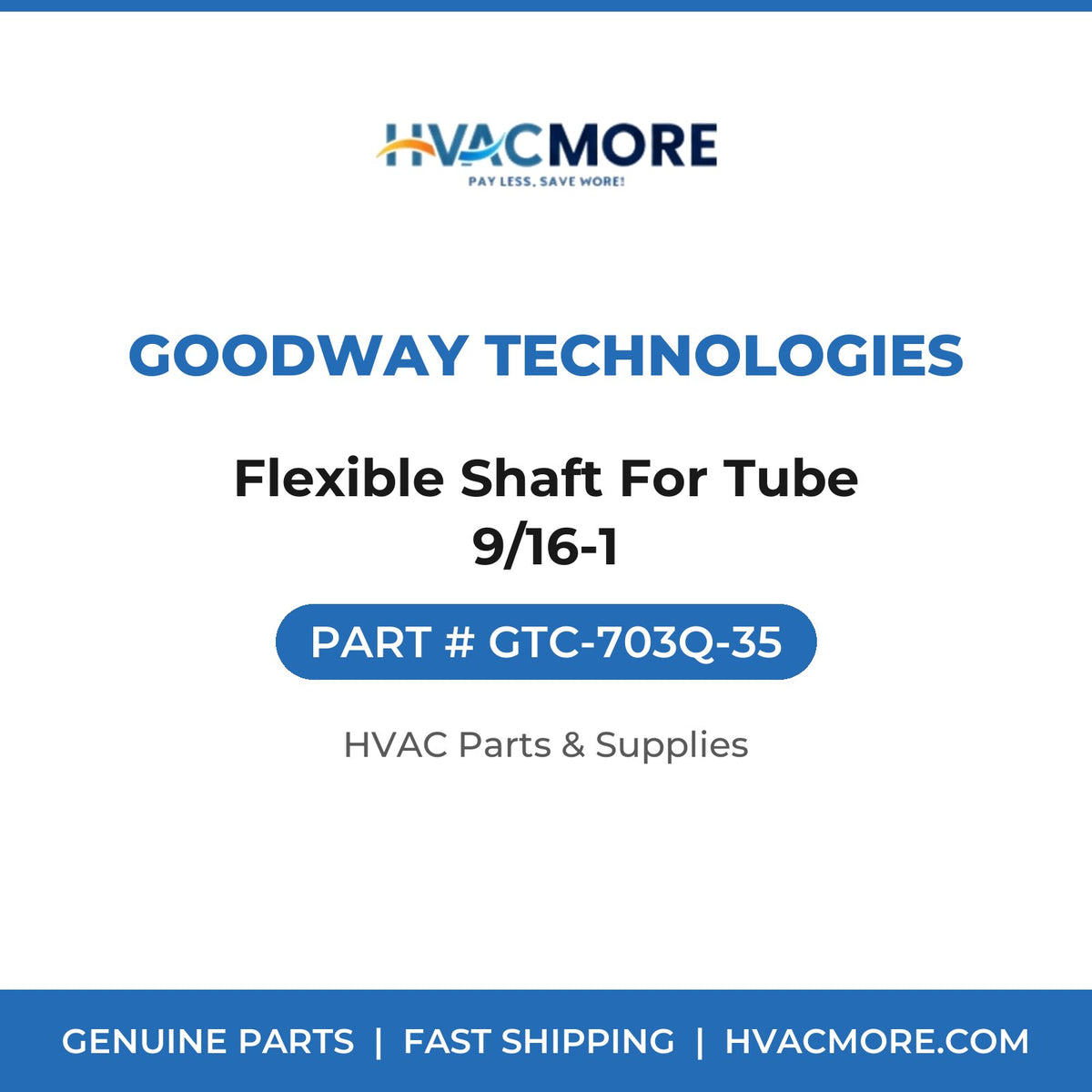 Goodway Technologies Flexible Shaft For Tube 9/16-1 GTC-703Q-35