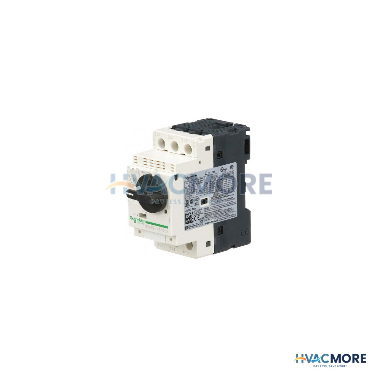 Schneider Electric 23 Amp, 690 VAC at 50/60 Hz, 3 Pole, Bolt On, Clip Motor Circuit Breaker GV2P21