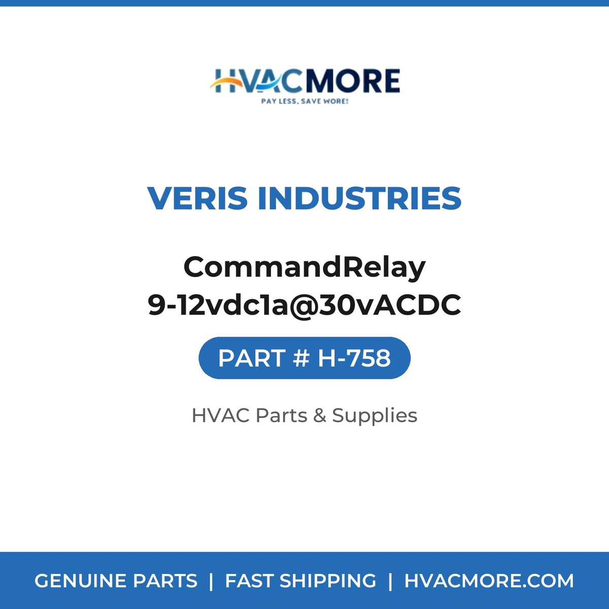 Veris Industries CommandRelay 9-12vdc1a@30vACDC H-758
