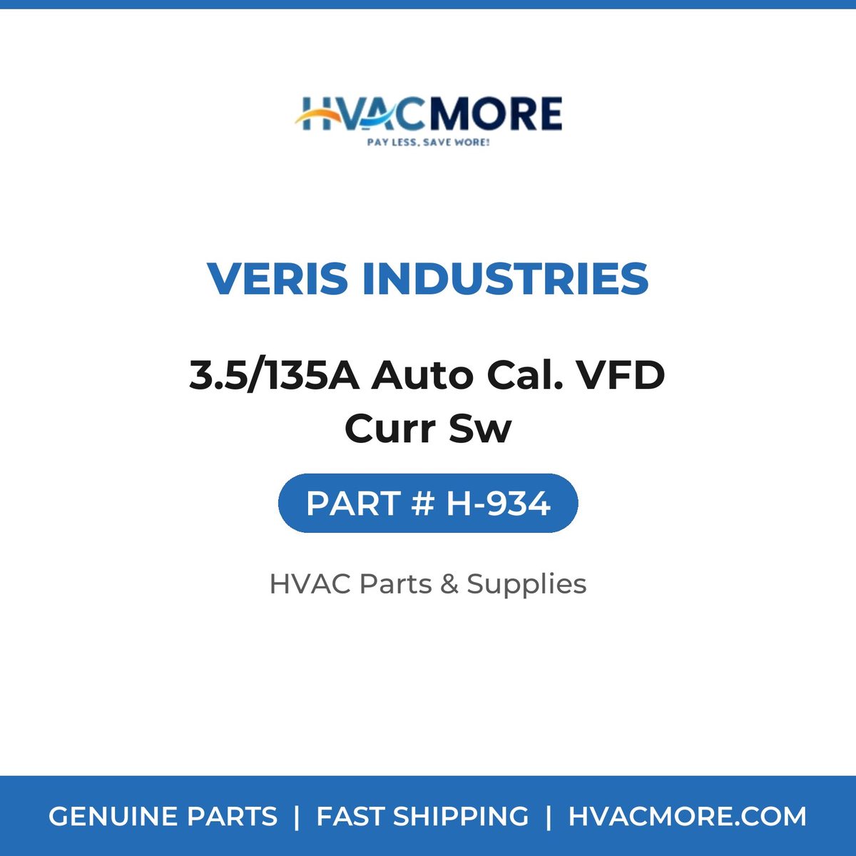 Veris Industries 3.5/135A Auto Cal. VFD Curr Sw H-934