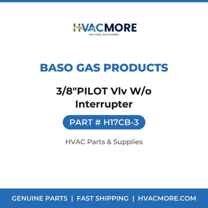 BASO Gas Products 3/8"PILOT Vlv W/o Interrupter H17CB-3