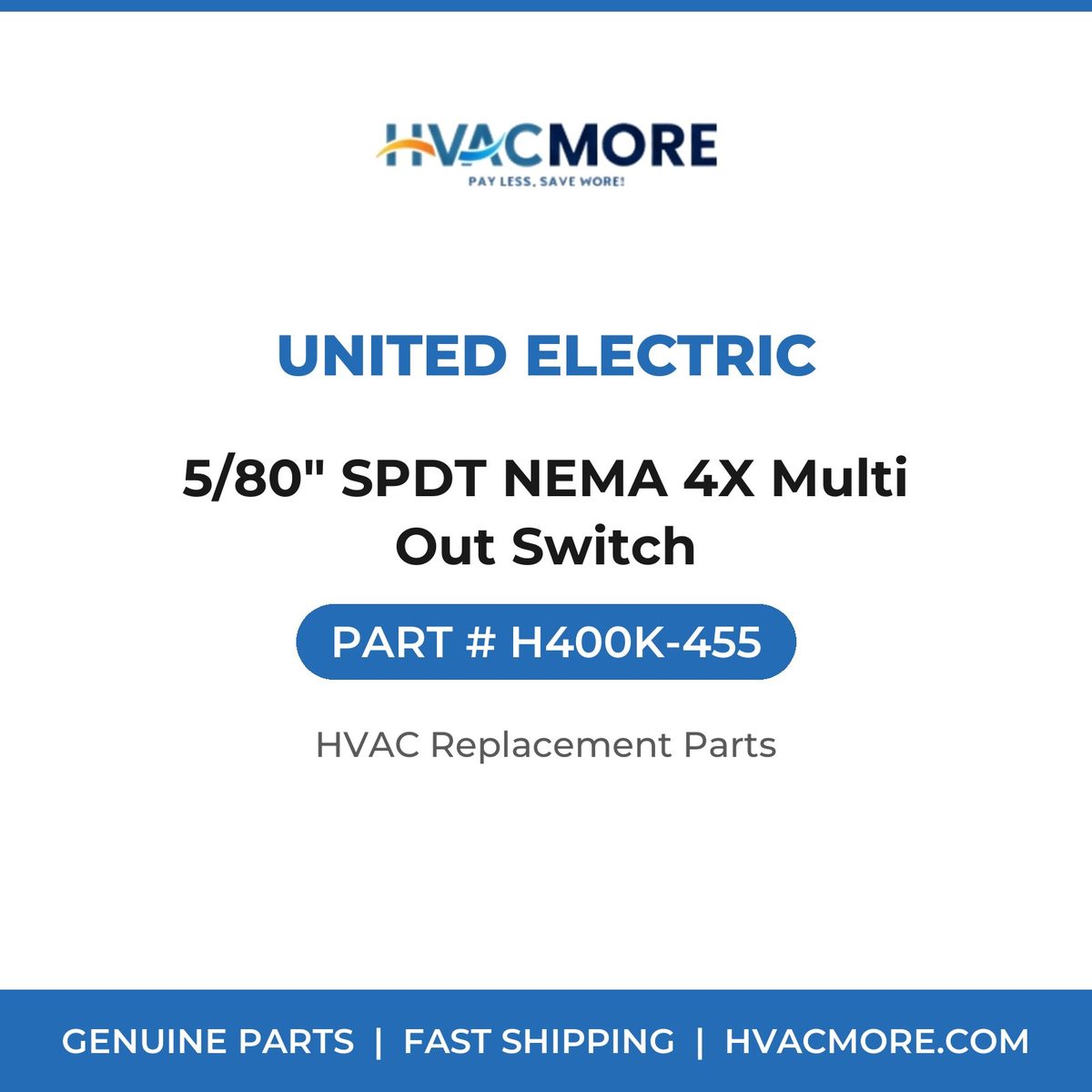 United Electric 5/80" SPDT NEMA 4X Multi Out Switch H400K-455
