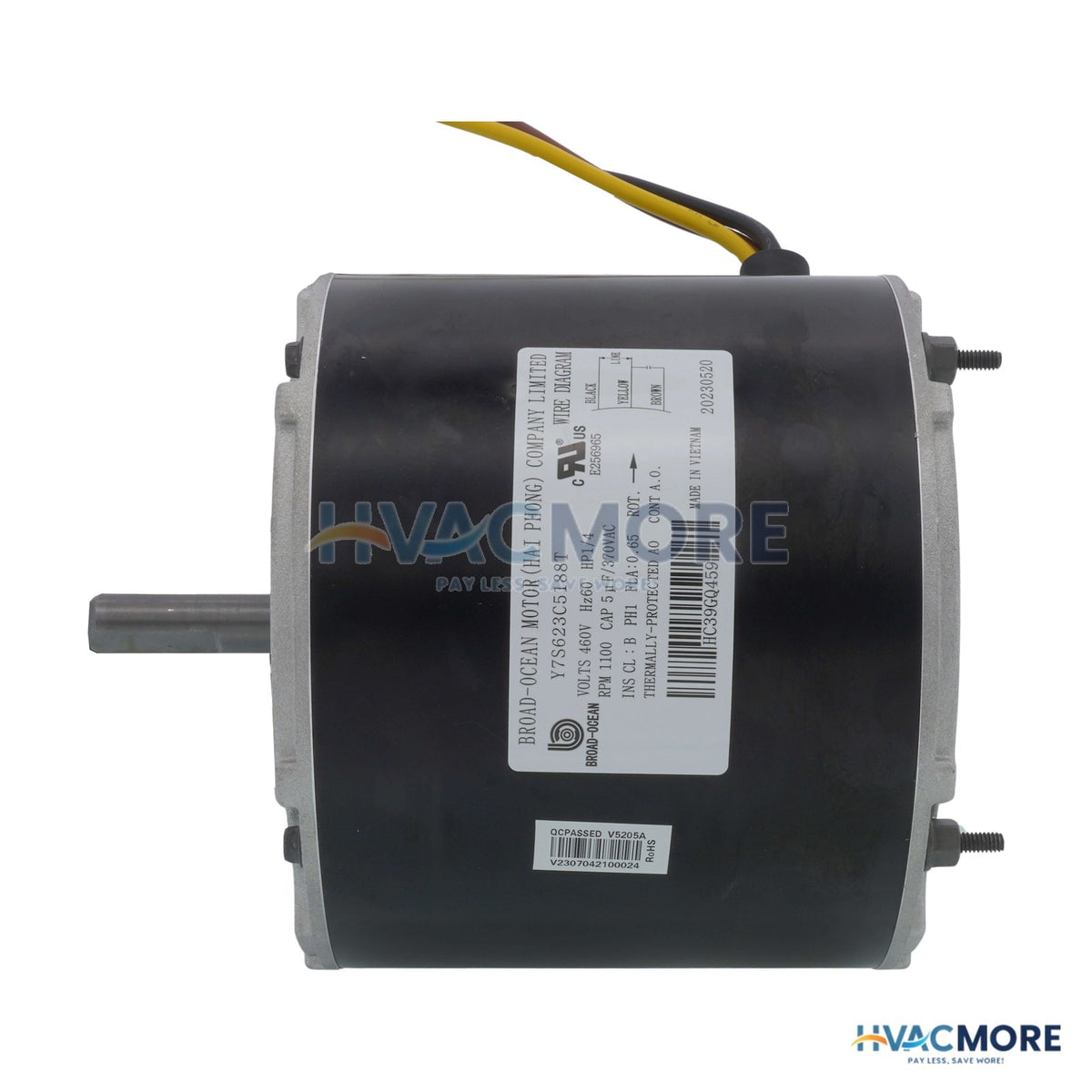 Carrier 1/4 HP CW 460V 1000 RPM Blower Fan Motor HC39GQ459