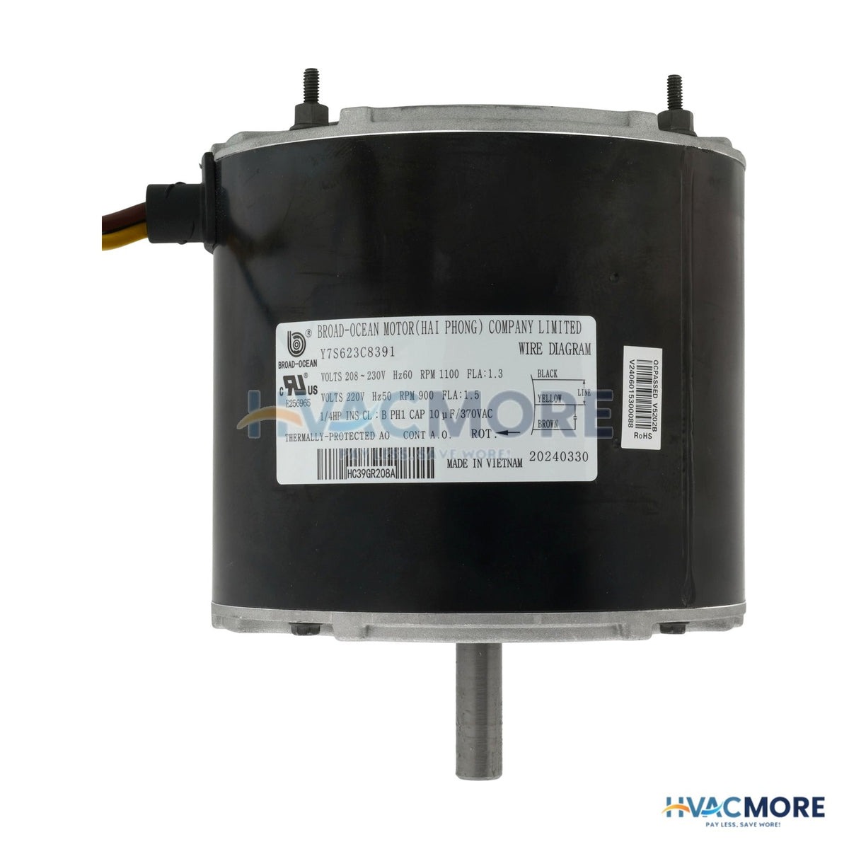 Carrier 1/4 HP CW 208-230V 1100 RPM Condenser Fan Motor HC39GR208A