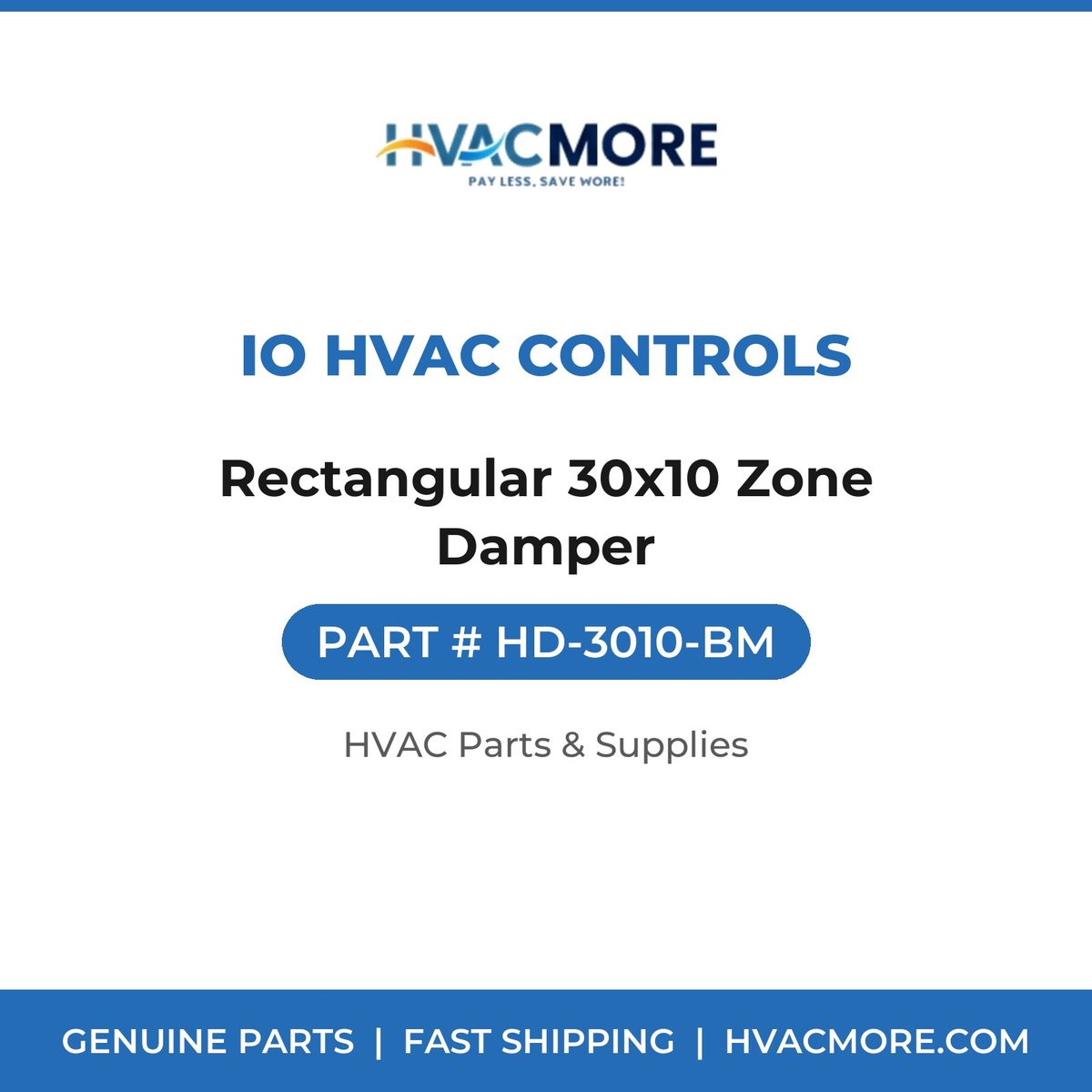 iO HVAC Controls Rectangular 30x10 Zone Damper HD-3010-BM