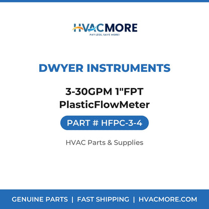 Dwyer Instruments 3-30GPM 1"FPT PlasticFlowMeter HFPC-3-4