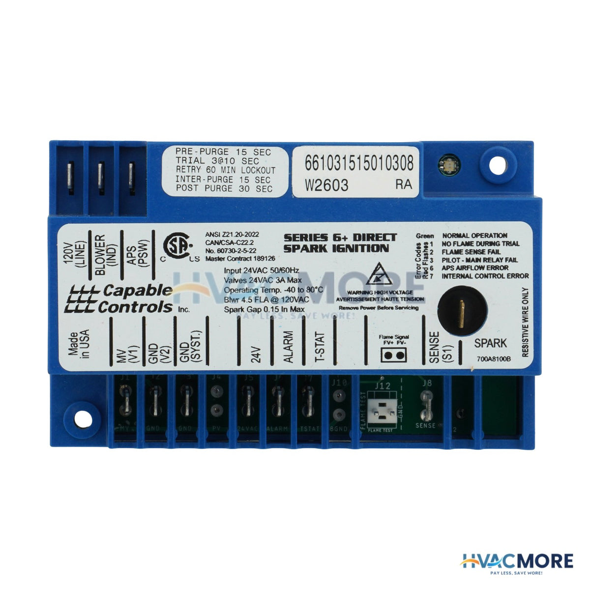 Carrier Direct Spark Ignition Control HM66SERIES308