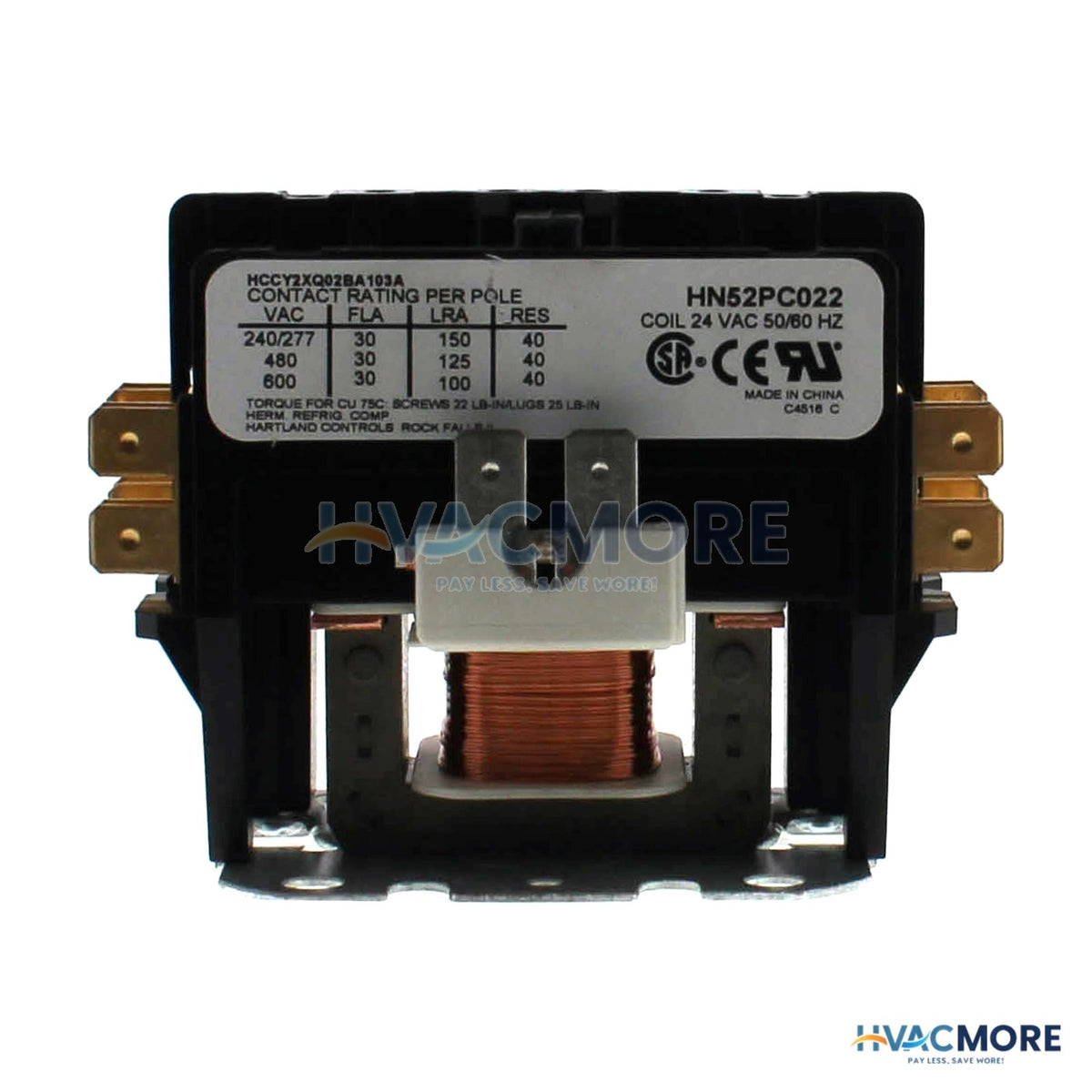 Carrier 2 Pole Contactor, 24V 30 Amp HN52PC022