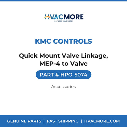KMC Controls Quick Mount Valve Linkage, MEP-4 to Valve HPO-5074
