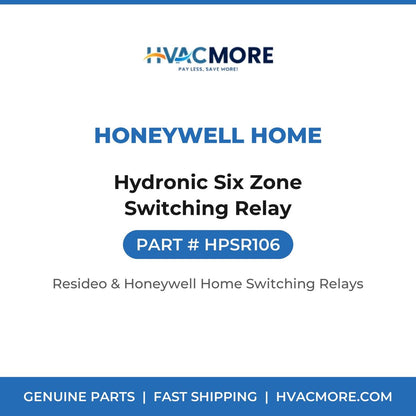 Honeywell Home Hydronic Six Zone Switching Relay HPSR106