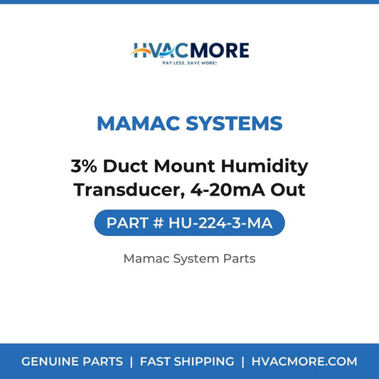 MAMAC Systems 3% Duct Mount Humidity Transducer, 4-20mA Out HU-224-3-MA