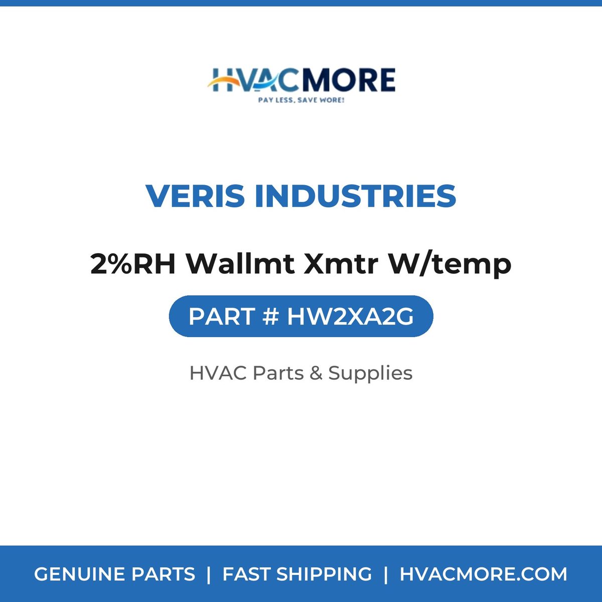 Veris Industries 2%RH Wallmt Xmtr W/temp HW2XA2G