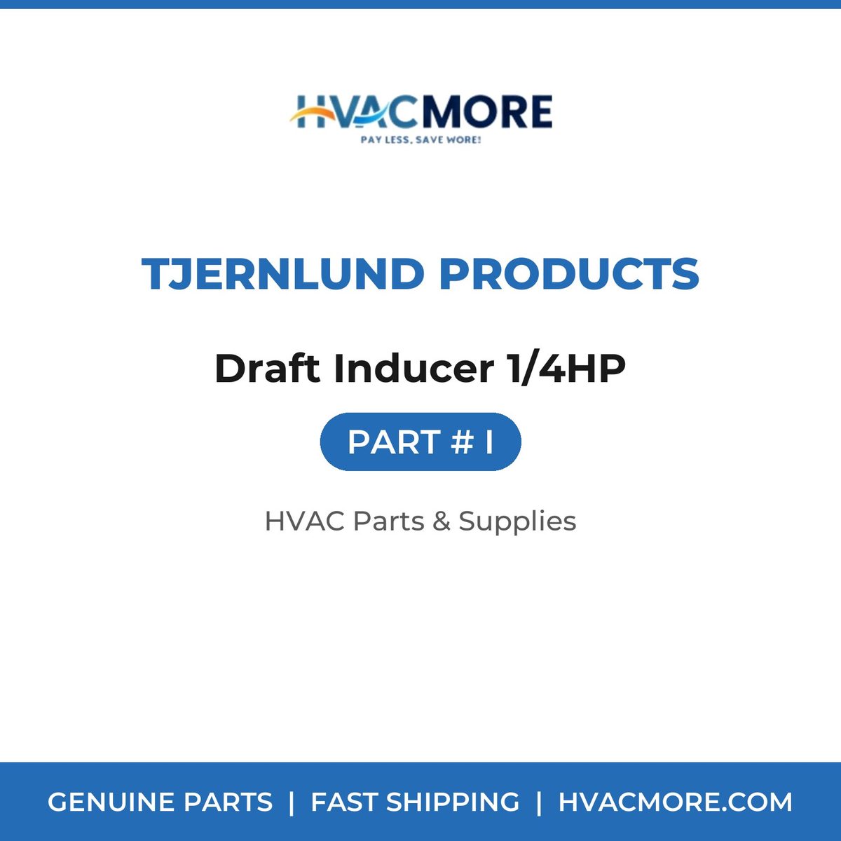 Tjernlund Products Draft Inducer 1/4HP I