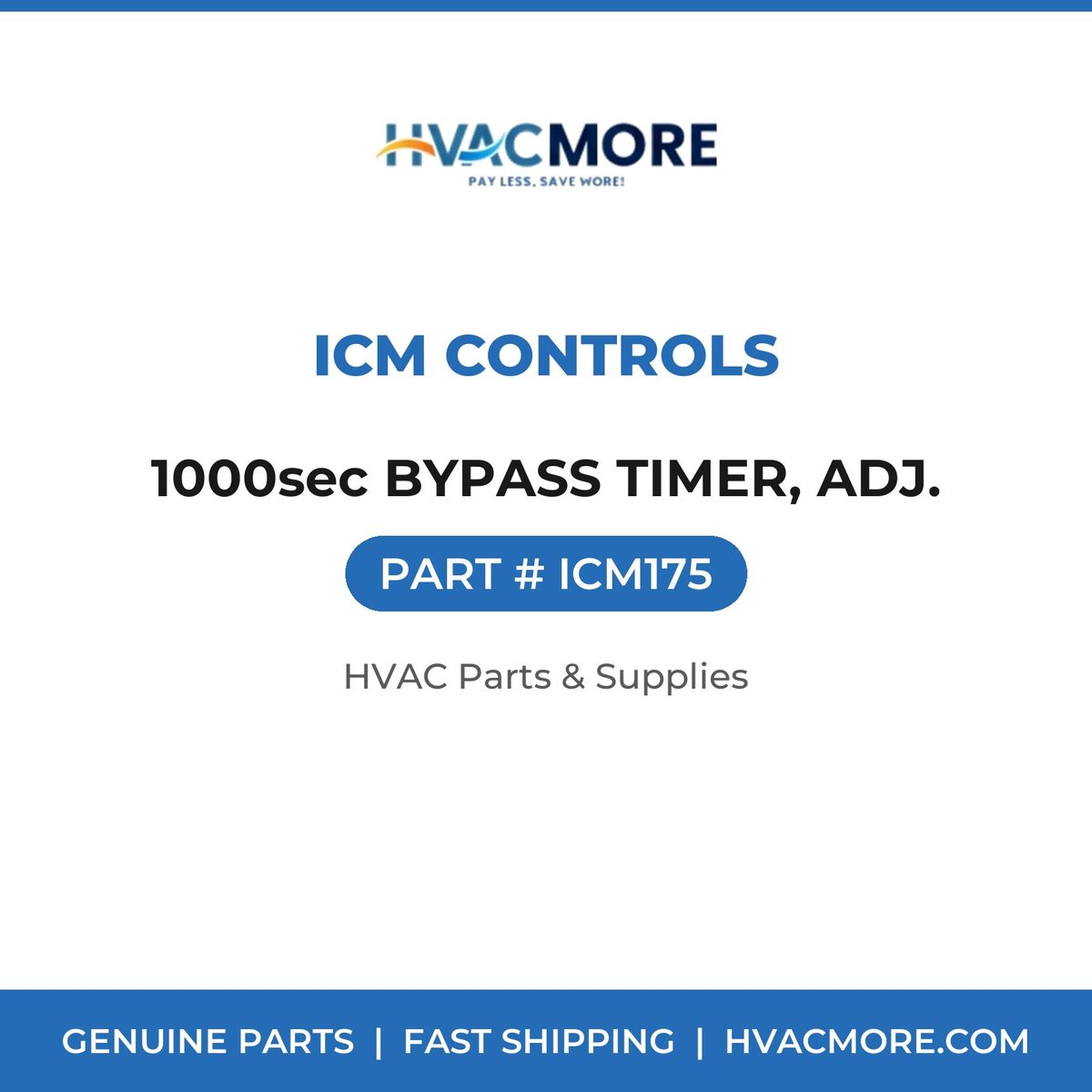 ICM Controls 1000sec BYPASS TIMER, ADJ. ICM175