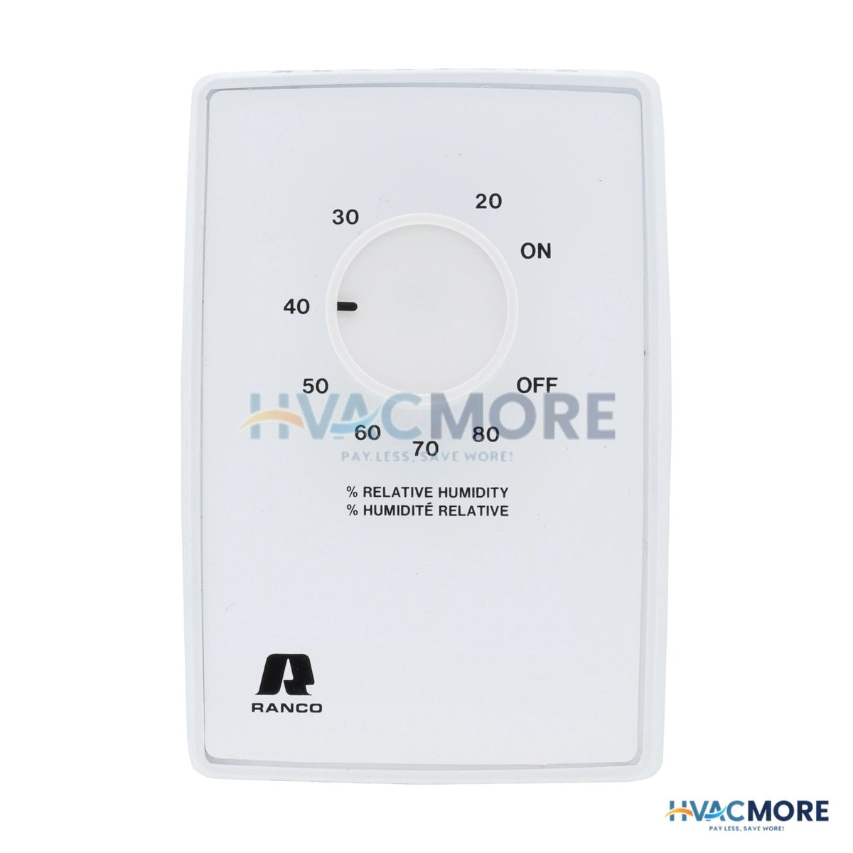 Ranco Vertical Wall Mount Dehumidistat W/ 20-80% Relative Humidity Range J10-810