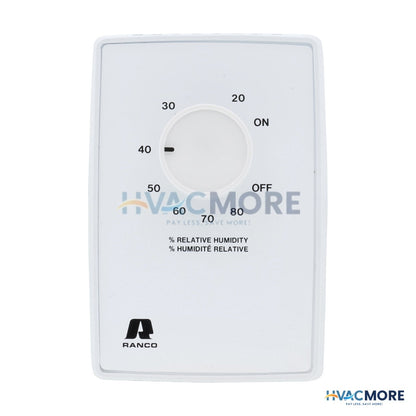 Ranco Vertical Wall Mount Dehumidistat W/ 20-80% Relative Humidity Range J10-810
