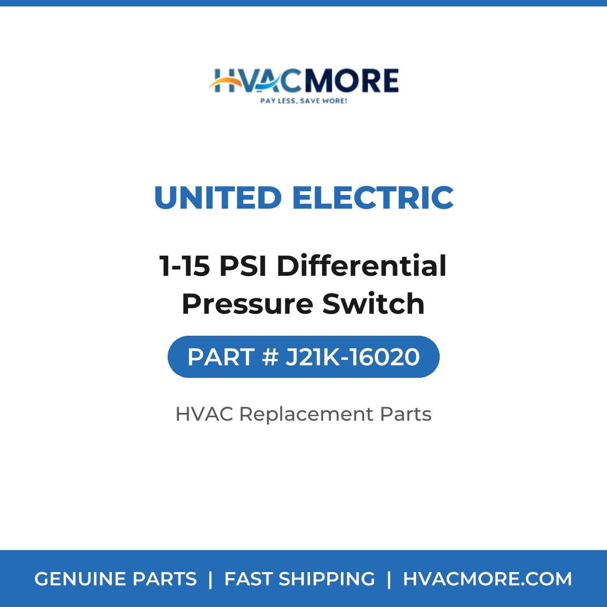United Electric 1-15 PSI Differential Pressure Switch J21K-16020