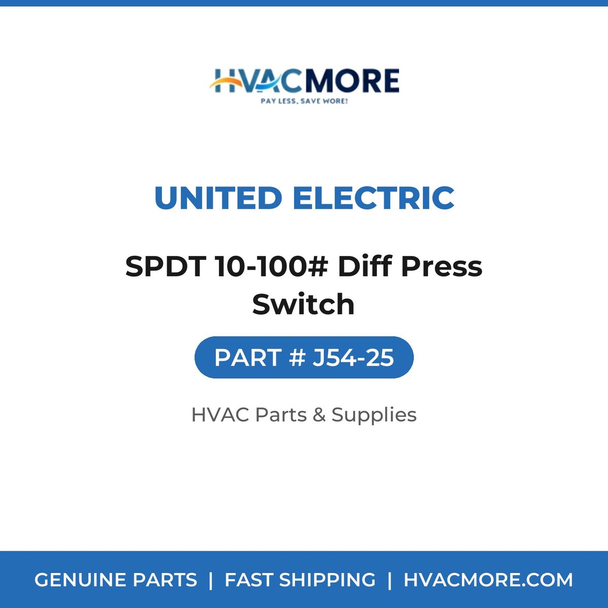 United Electric SPDT 10-100# Diff Press Switch J54-25
