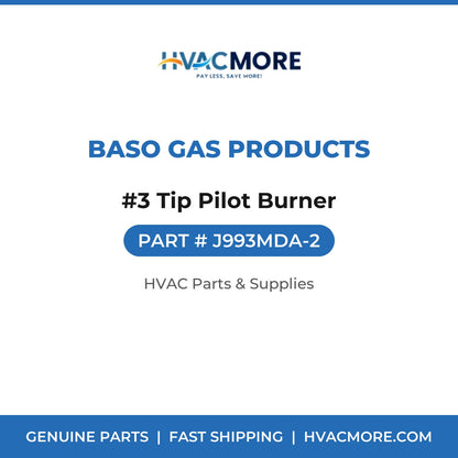 BASO Gas Products #3 Tip Pilot Burner J993MDA-2