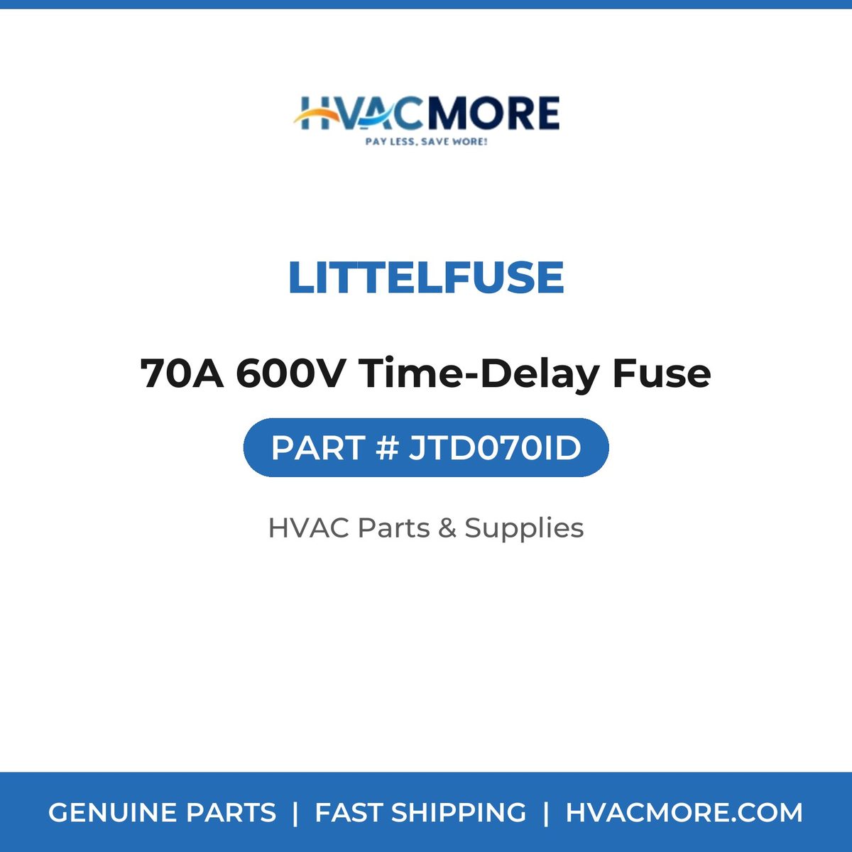 Littelfuse 70A 600V Time-Delay Fuse JTD070ID