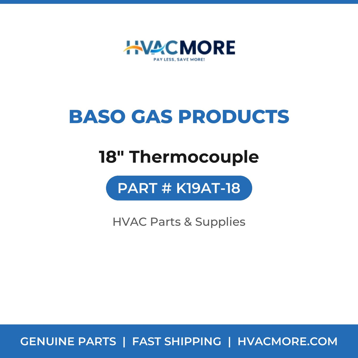 BASO Gas Products 18" Thermocouple K19AT-18