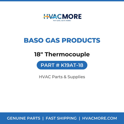 BASO Gas Products 18" Thermocouple K19AT-18