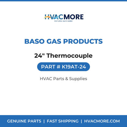 BASO Gas Products 24" Thermocouple K19AT-24