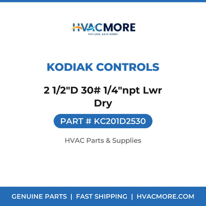 Kodiak Controls 2 1/2"D 30# 1/4"npt Lwr Dry KC201D2530