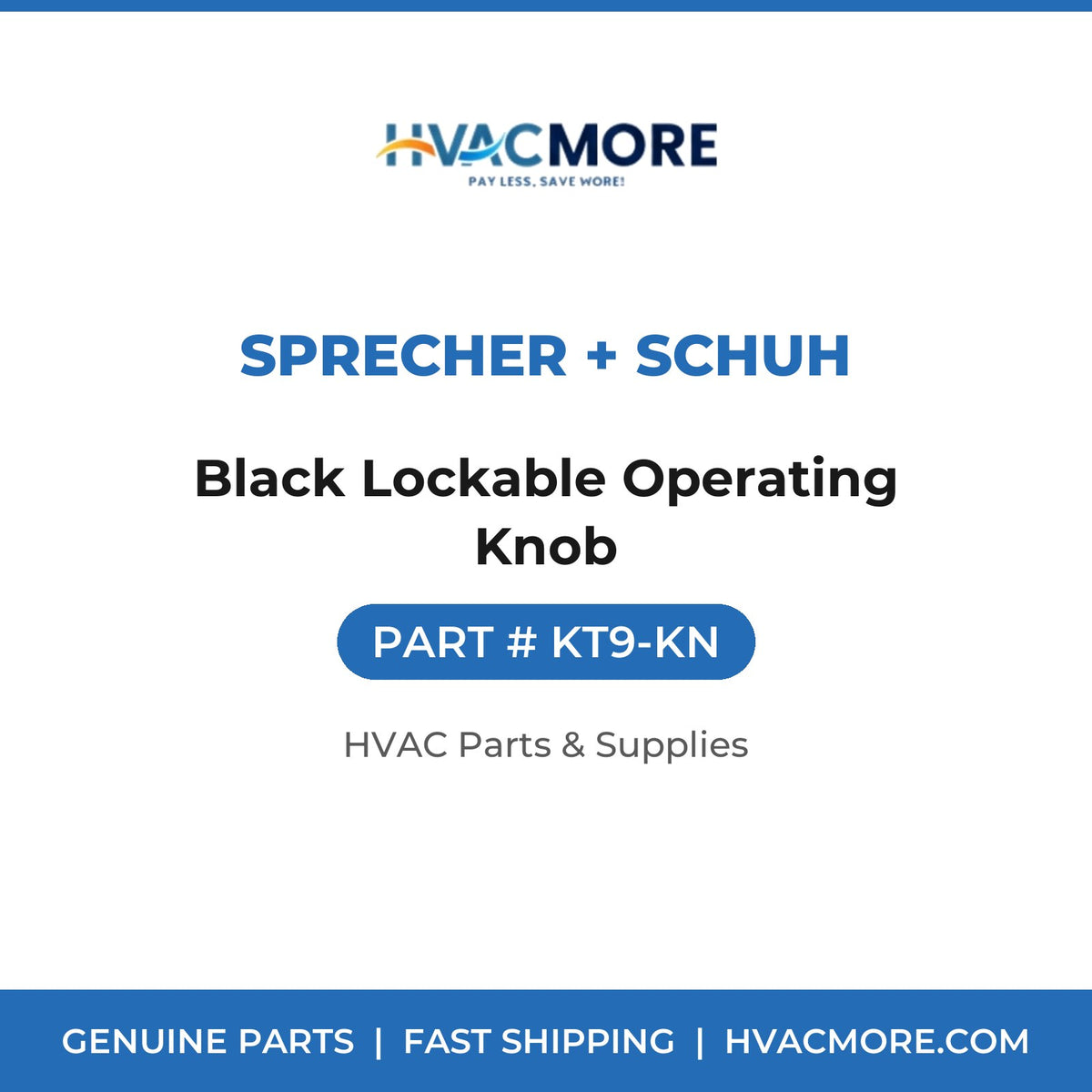 Sprecher + Schuh Black Lockable Operating Knob KT9-KN