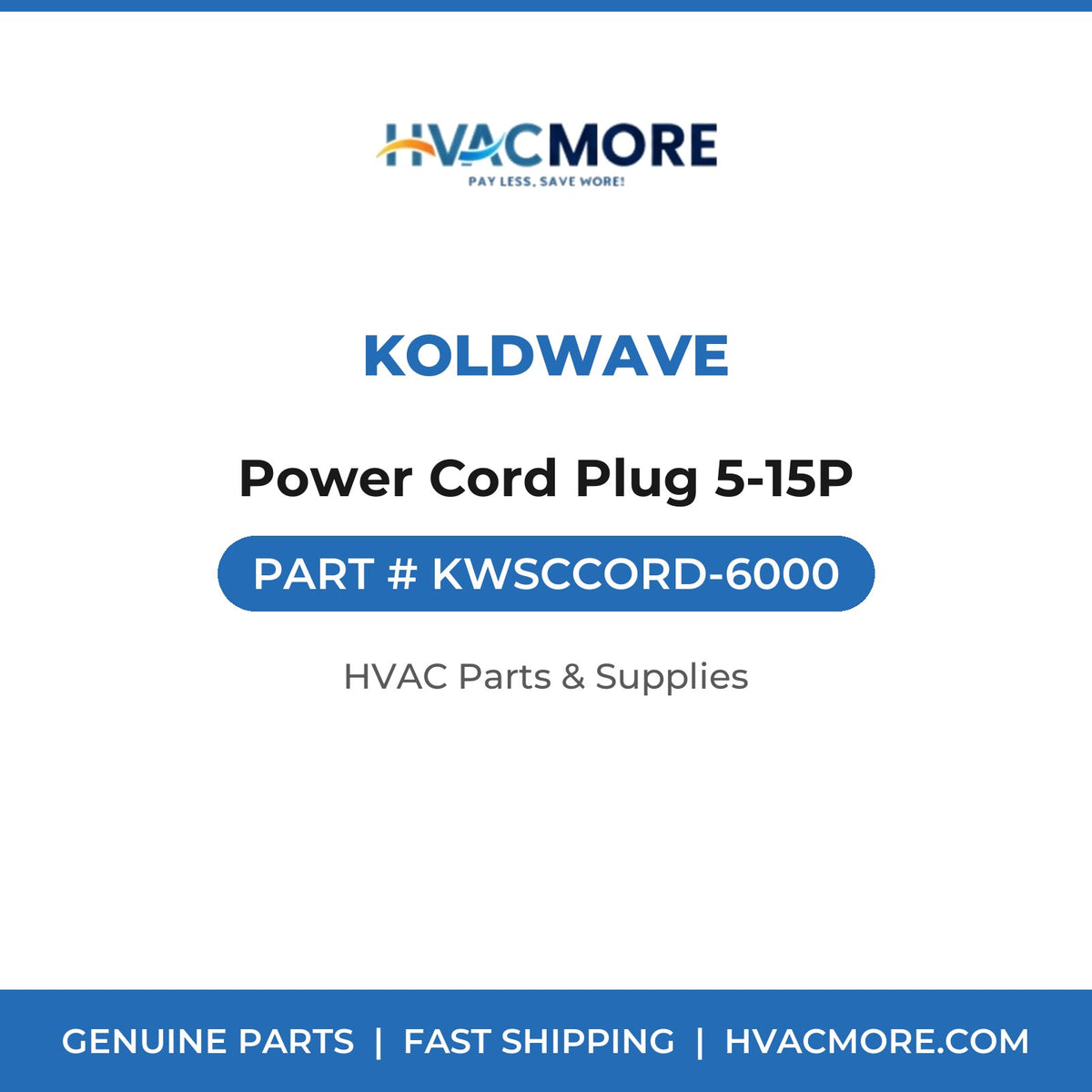 Koldwave Power Cord Plug 5-15P KWSCCORD-6000