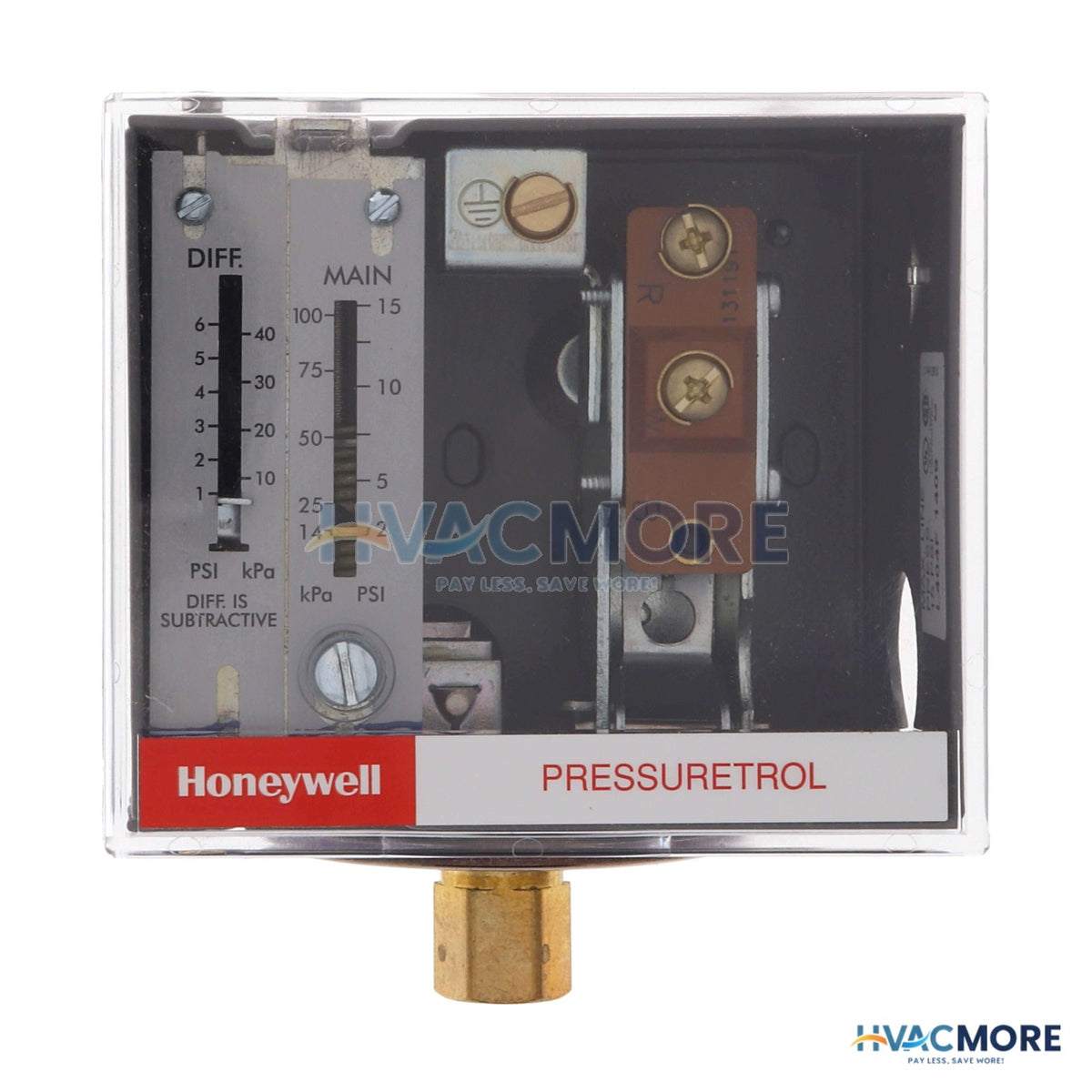 Honeywell Pressuretrol Controller, Auto Recycle, 2 PSI to 15 PSI (Make-on-Rise Model) L404F1409