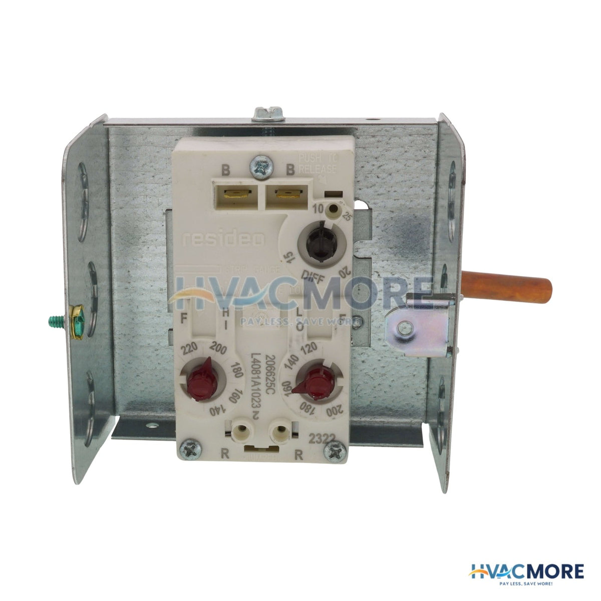 Resideo High & Low Limit Aquastat, High = 10°F Diff, Low = 10-25-DEGREE Adj Differential L4081A1023